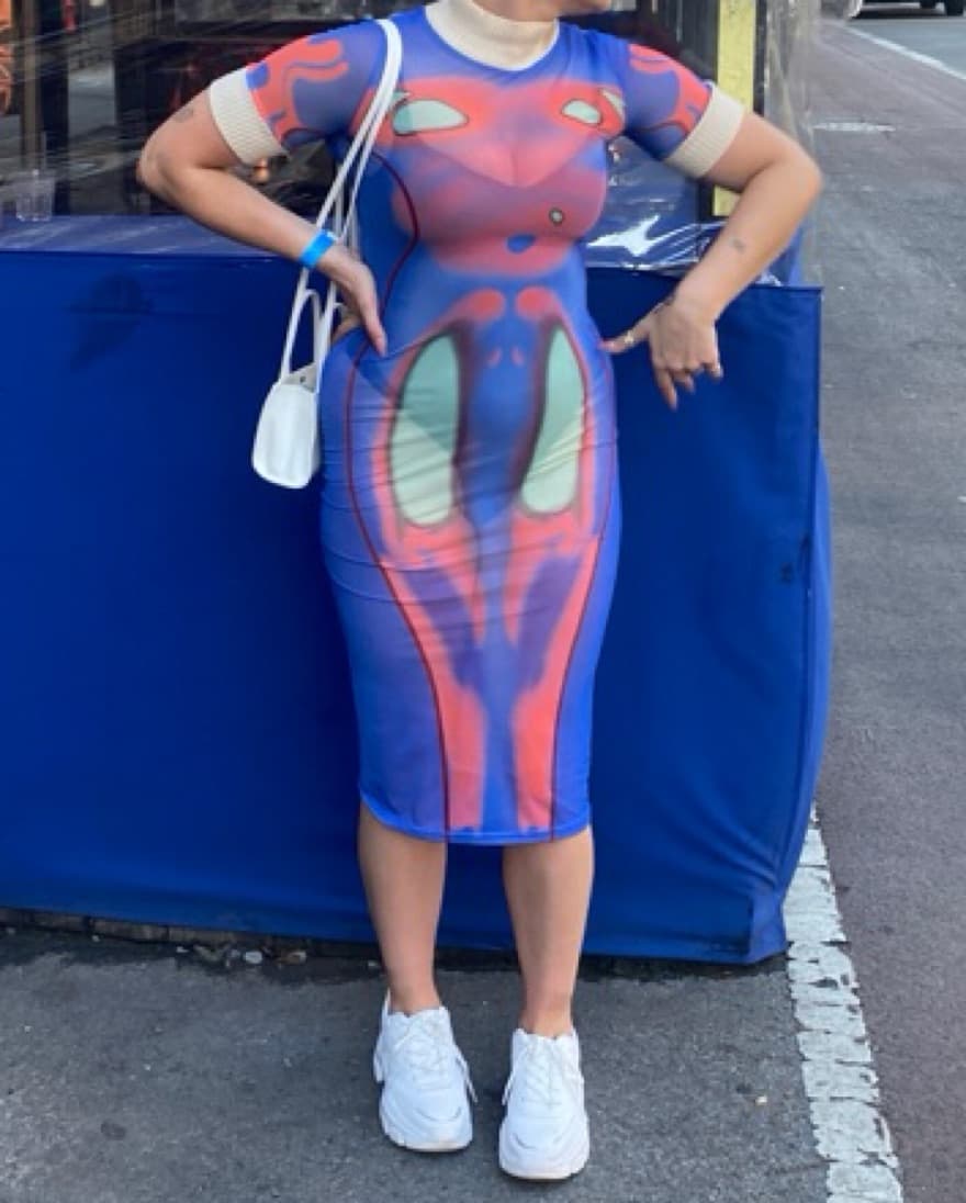 JPG Inspired Heat Map Mesh Dress  - Image 2