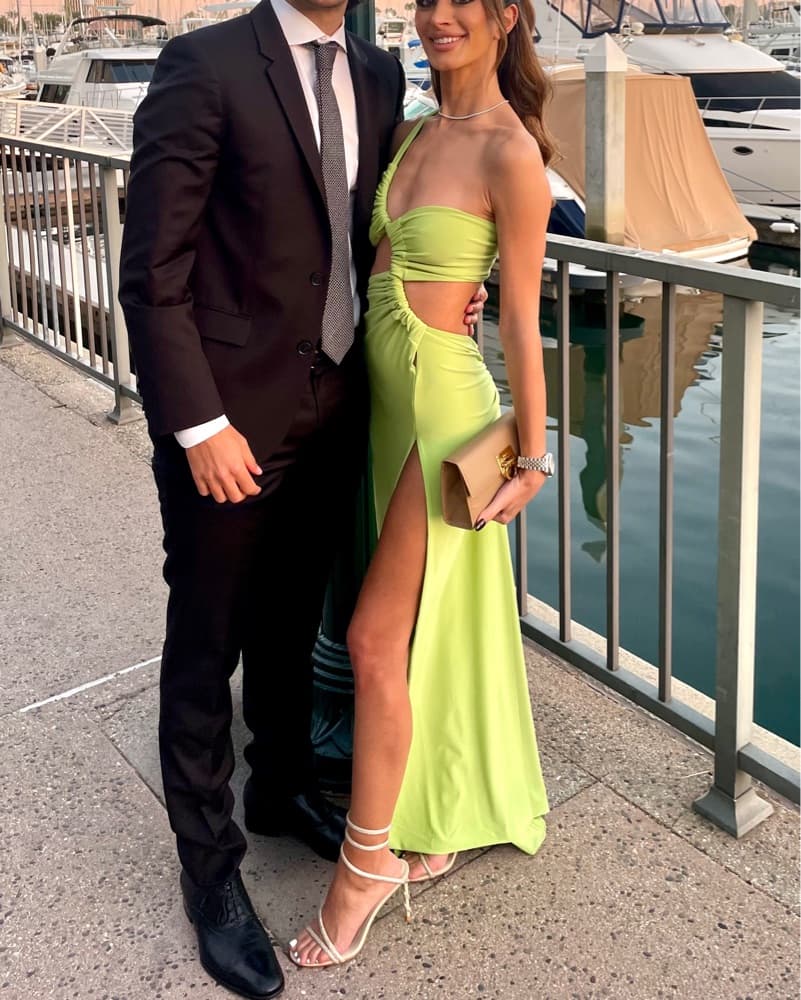 Bright Green Cut Out Dress - Image 1