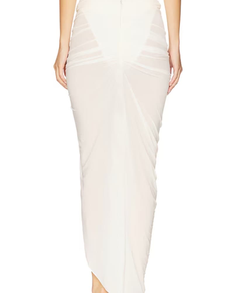 Rony Kobo White Draped Maxi Skirt - Image 4