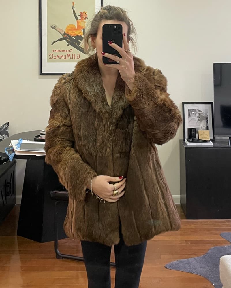 Dark Brown Real Fur Coat - Image 3