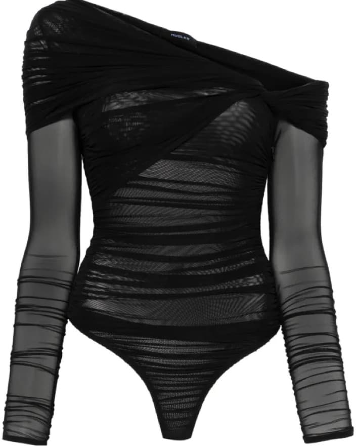 MUGLER - Off-shoulder Ruched Bodysuit - Image 2