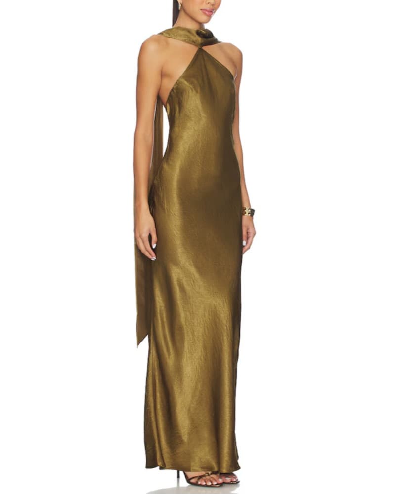 Amanda Uprichard Olive Ashton Maxi Dress - Image 2