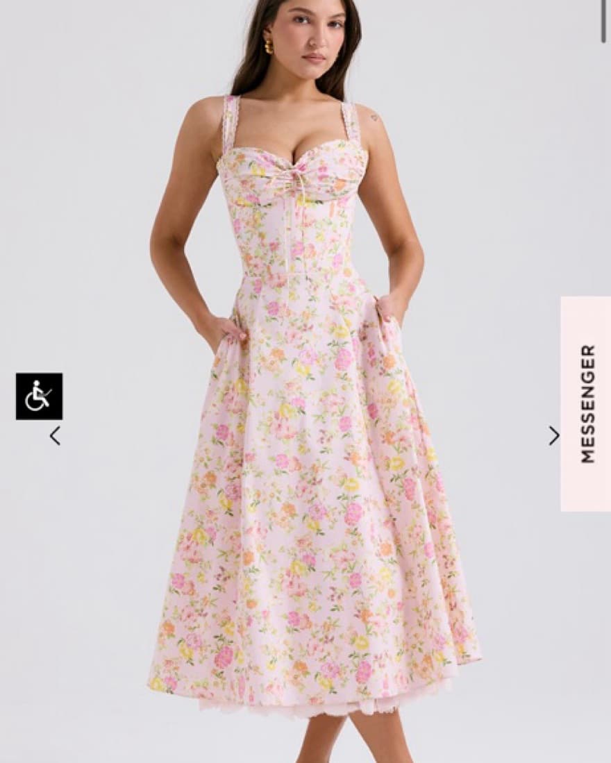 Elegant Floral Midi Dress - Image 1