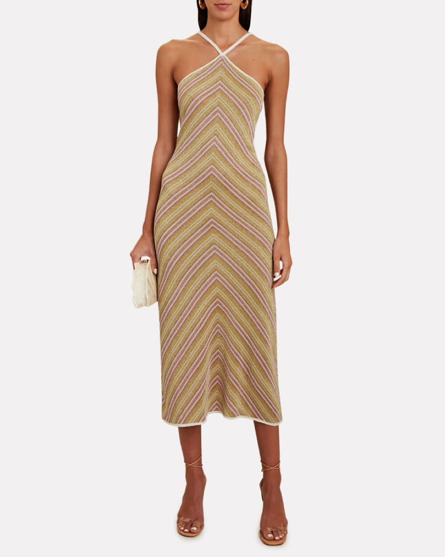 Misa Dali Metallic Knit Dress - Image 1
