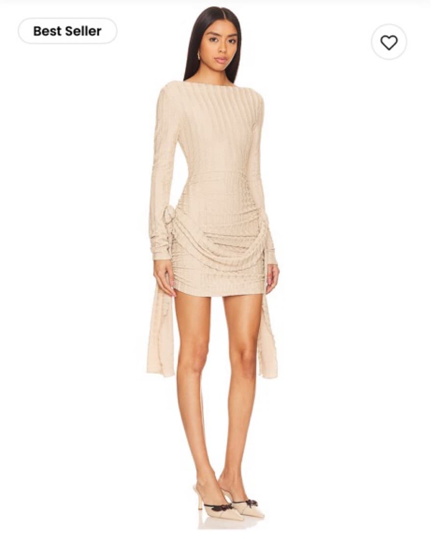 Glory Mini Dress In Beige  - Image 2