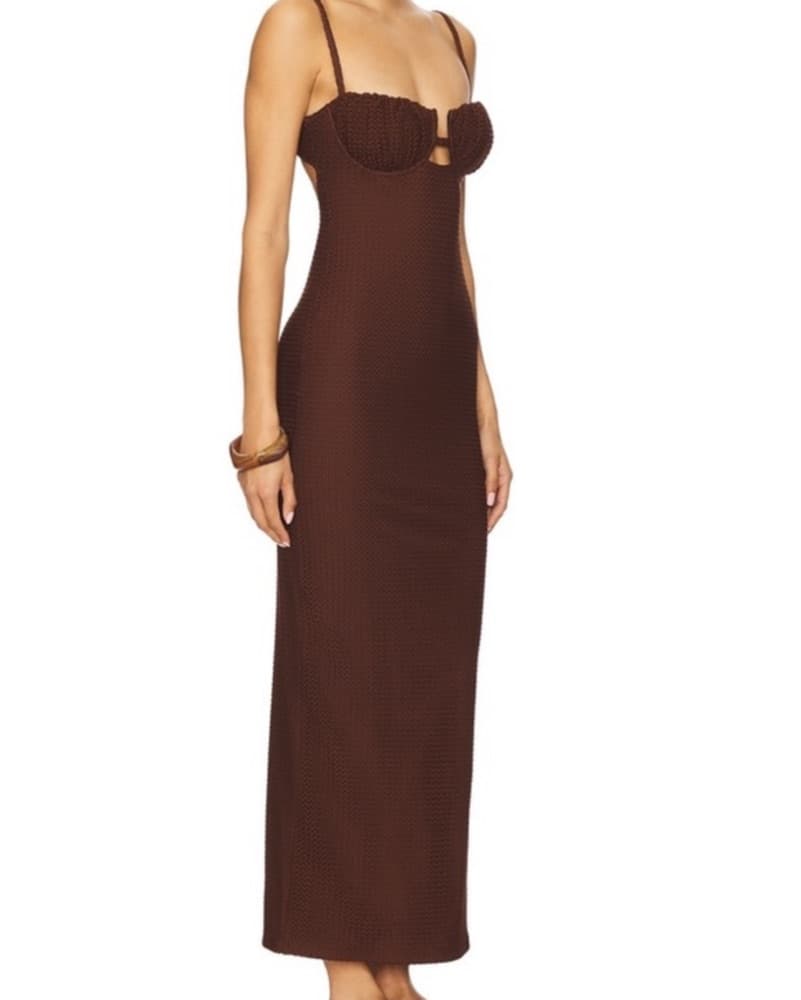 Montce Chocolate Brown Maxi Dress - Image 2