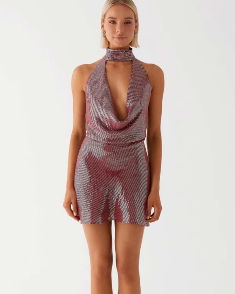 Cowl Neck Mini Dress - Image 4