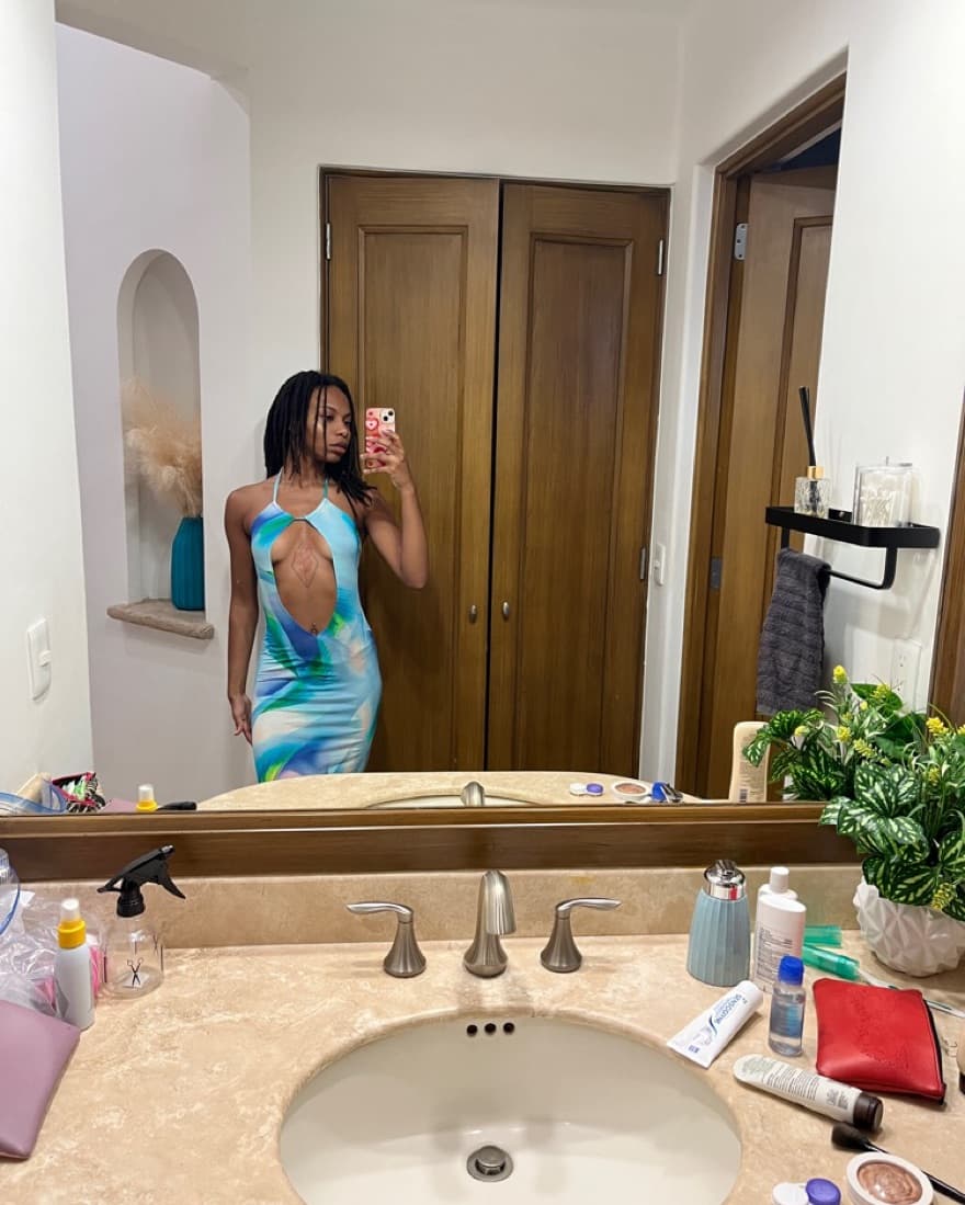 Tropical Cut Out Dress - Image 3