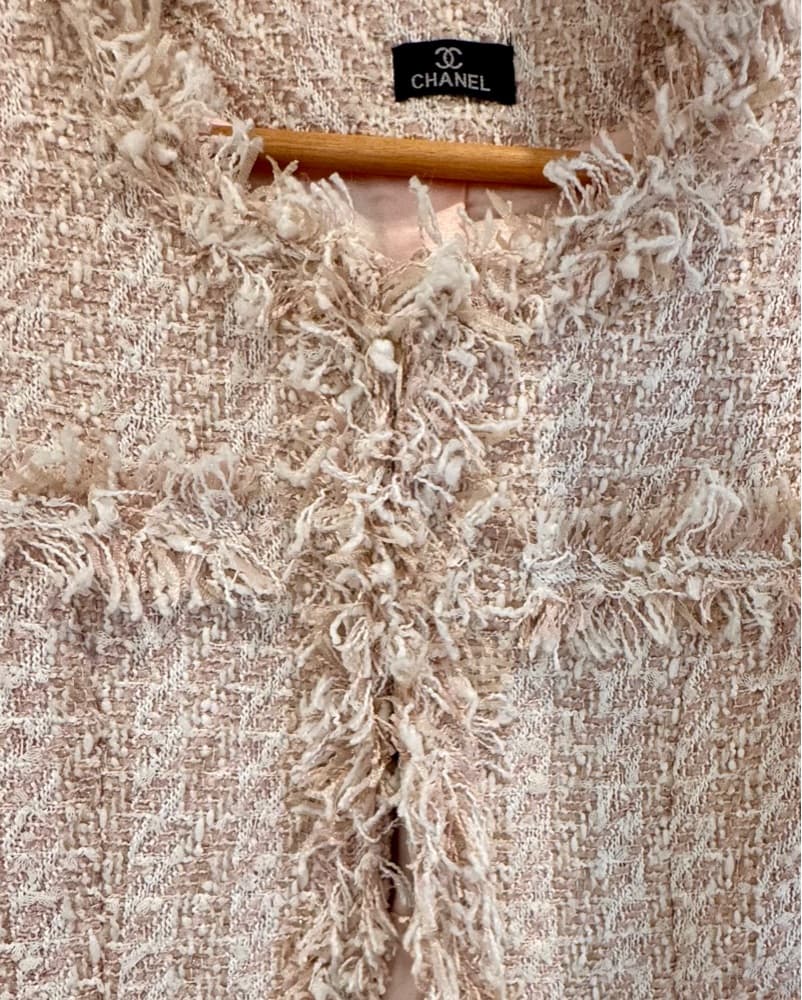 Chanel Pink & White Tweed Jacket - Image 2