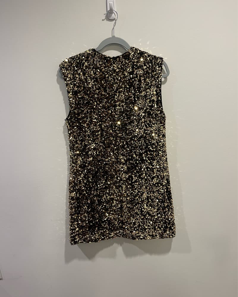 Banana Republic Black & Gold Dress - Image 5