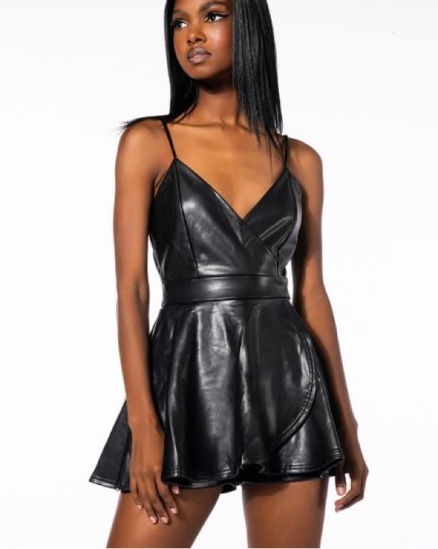 Akira Black Leather Mini Dress - Image 1