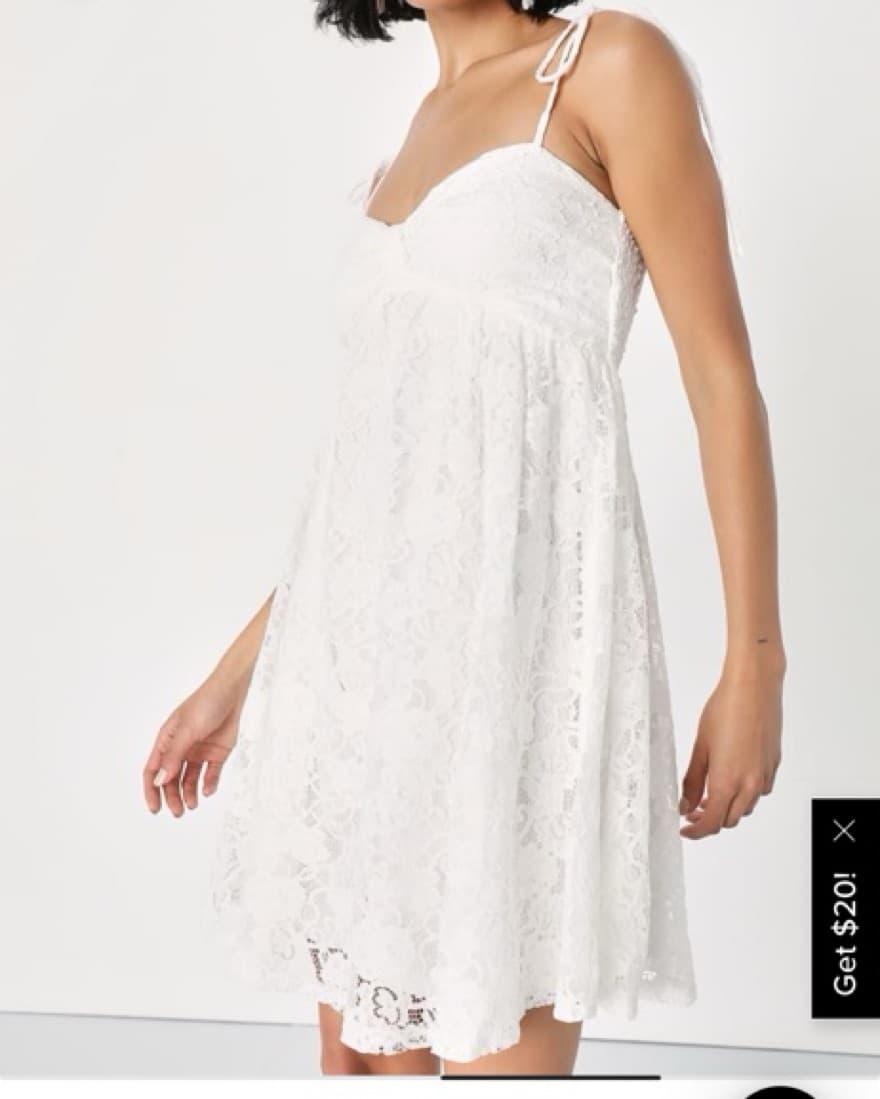 Angelic Admiration White Lace Tie-Should - Image 3