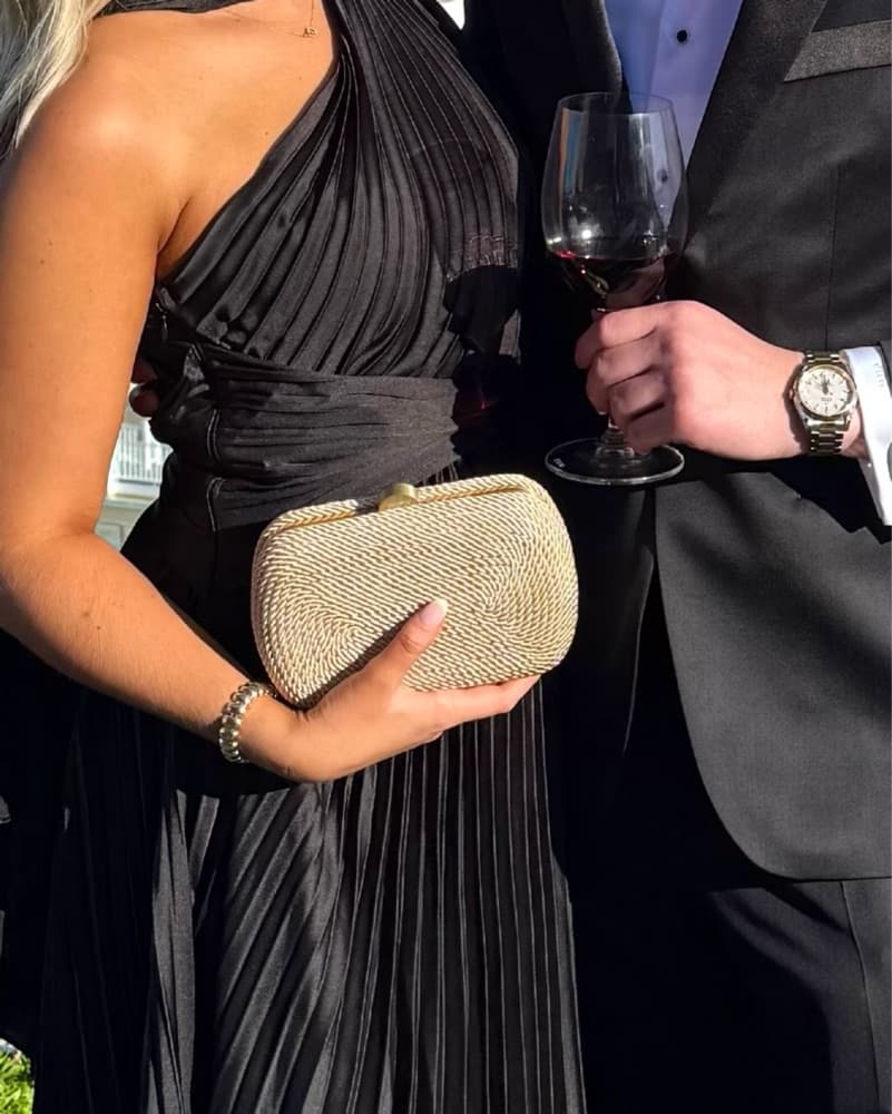 Olga Berg Gold Martina Rope Clutch - Image 5