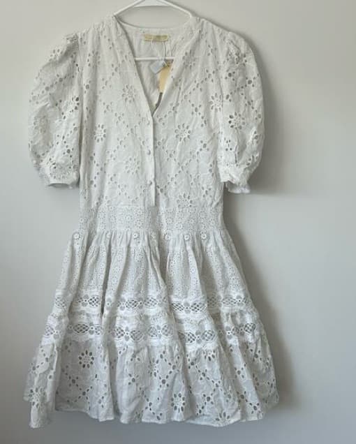 maje white embroidered short dress  - Image 1