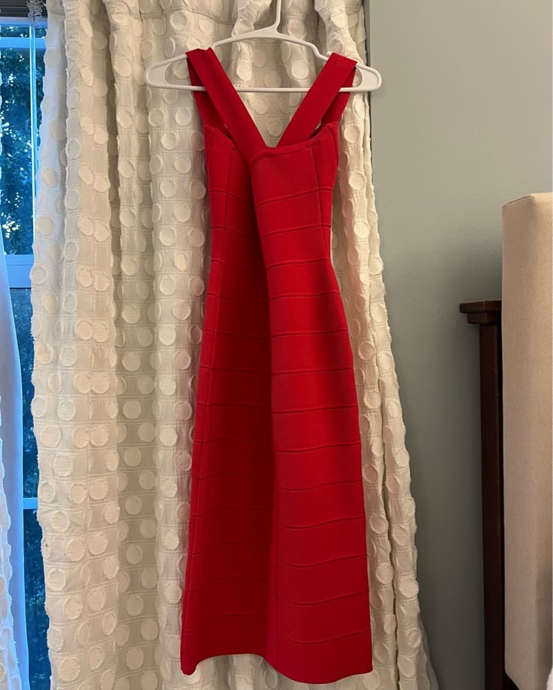 Red Herve Leger Dress - Image 2