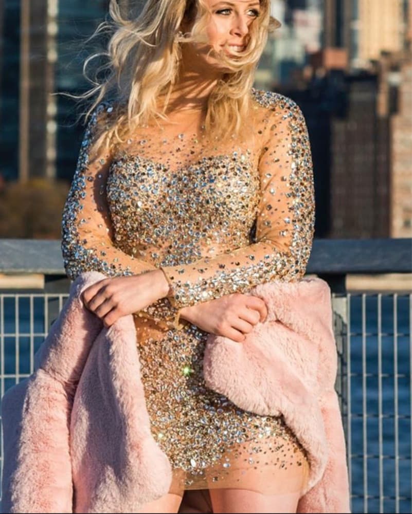 Jovani Sheer Embellished Mini Dress 7757 - Image 2