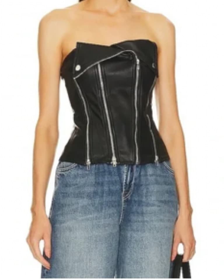 Superdown Faux Leather Corset - Image 1