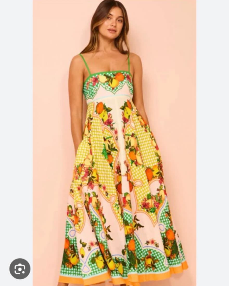 Alemais Floral Lemon Midi Dress - Image 1