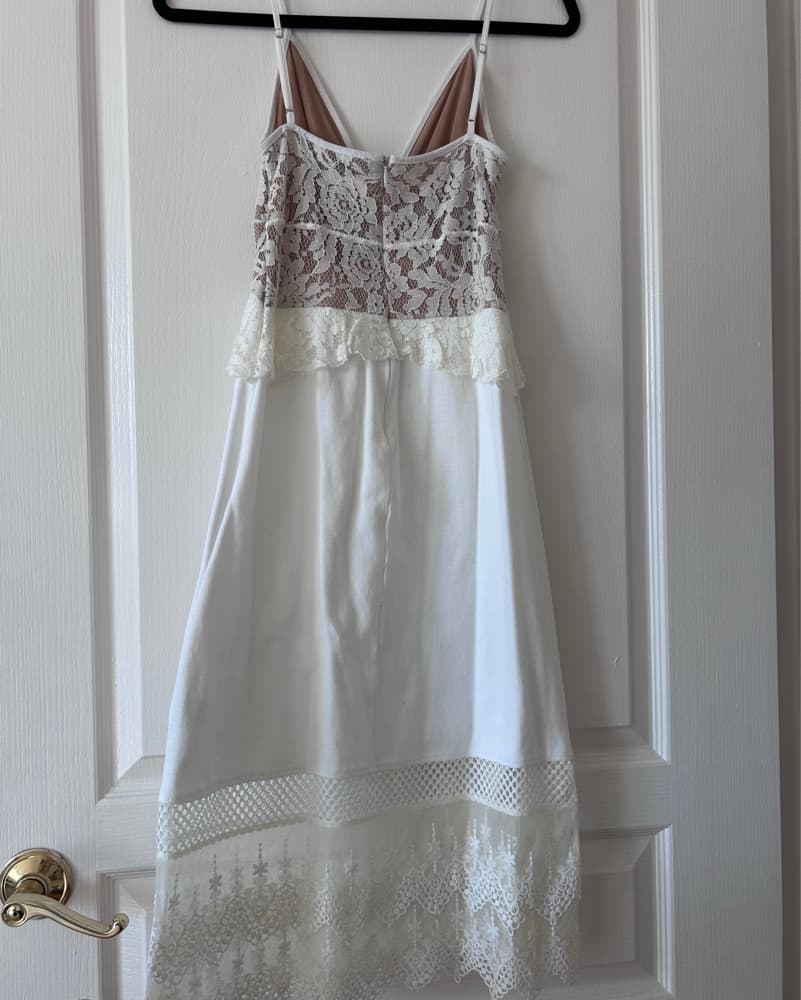 French Connection Lace White Midi Dress - Image 3