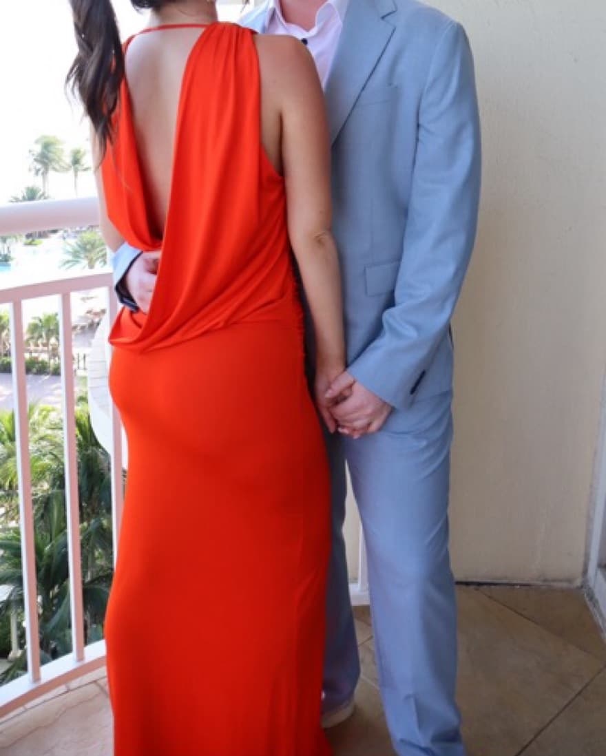 Red Orange Backless Dress - Image 4