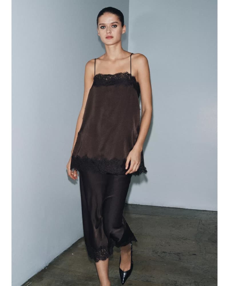 Brown Satin Two Piece Set - Image 1
