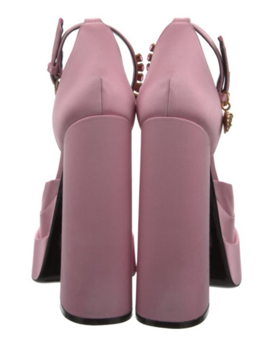 Versace Satin Crystal D'Orsay Pumps - Image 4