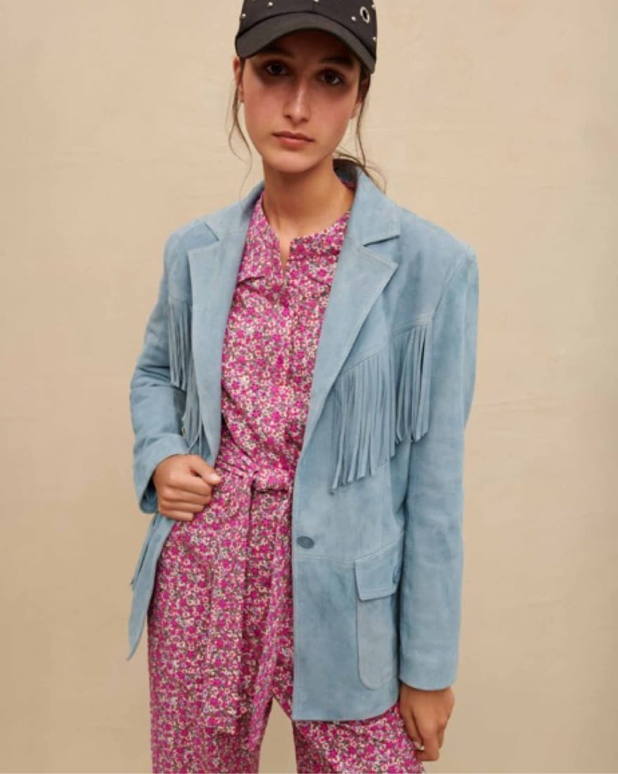 Maje Suede Western Fringe Jacket - Image 3