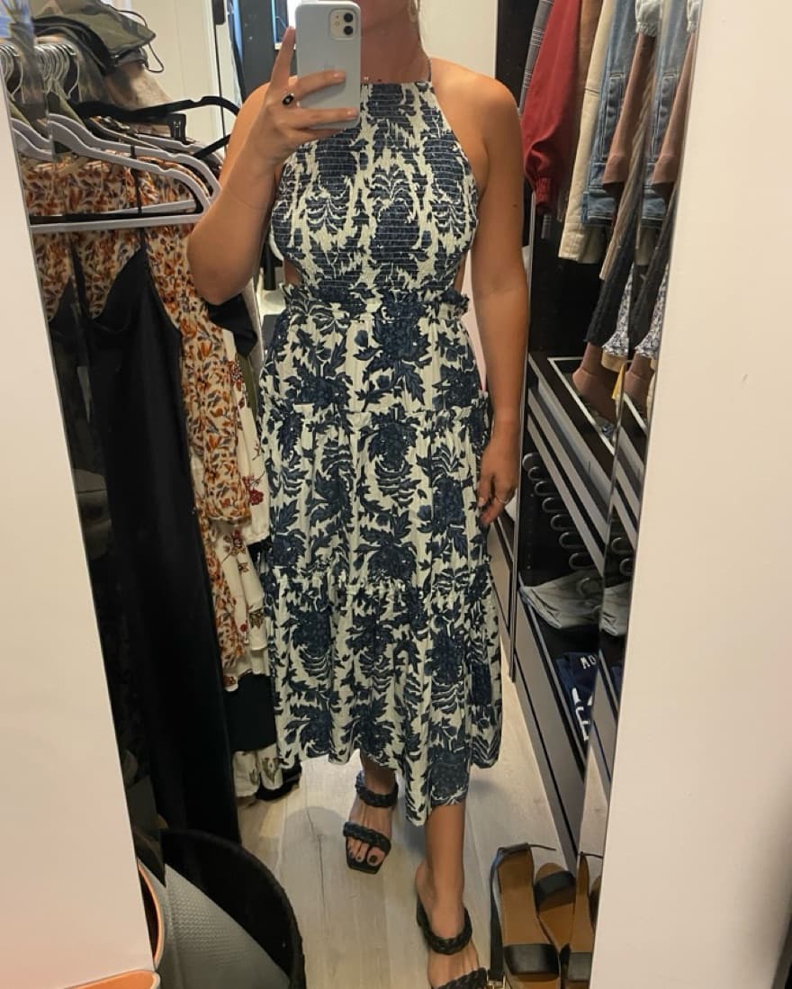 Shona Joy Blue Print Dress - Image 2