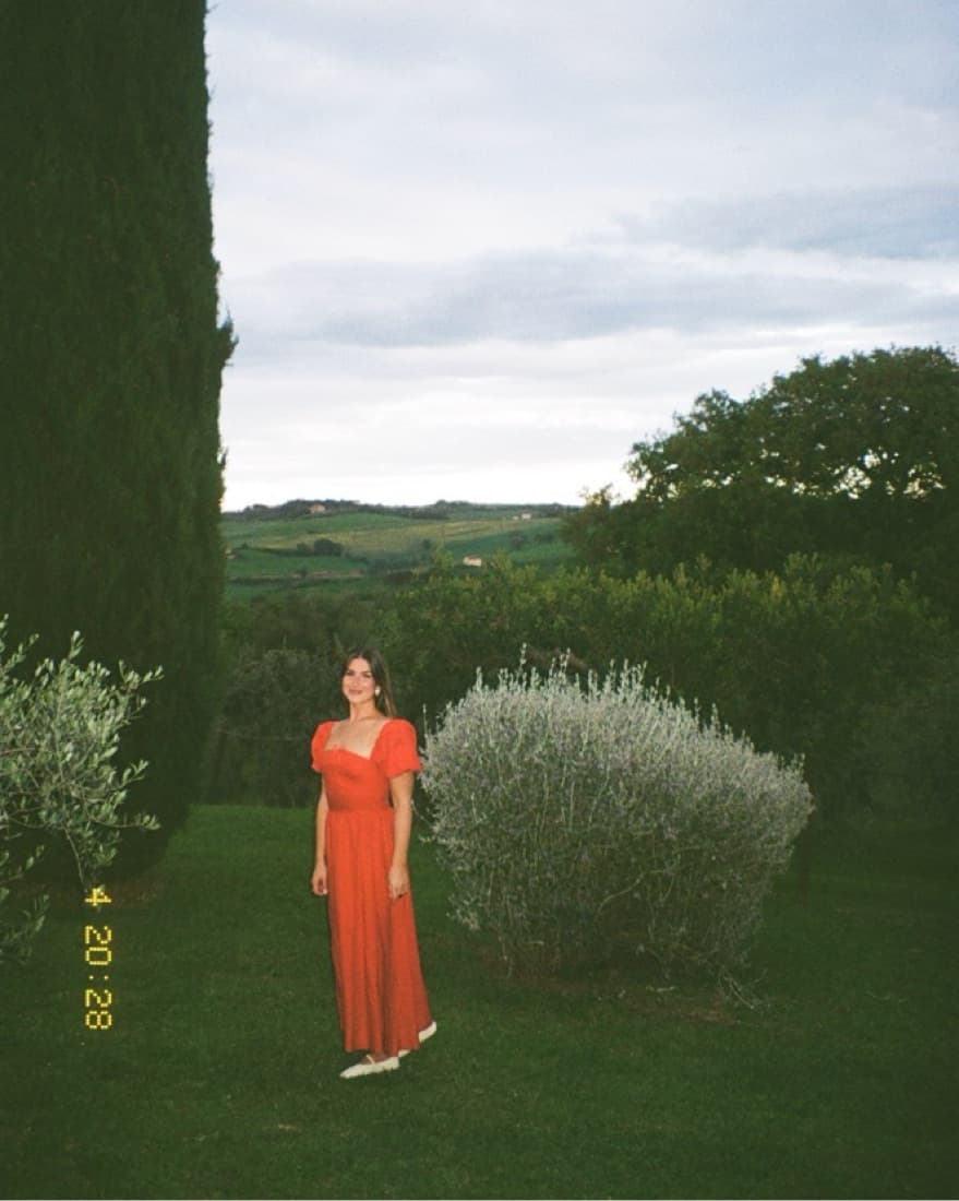 Red Reformation Linen Midi Dress - Image 5