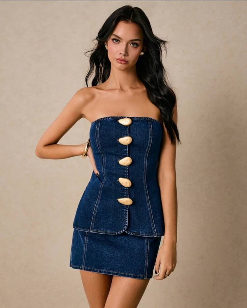 Denim Skirt Set - Image 1