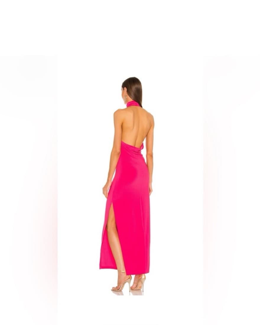 Norma Kamali Halter Gown in Rose - Image 3