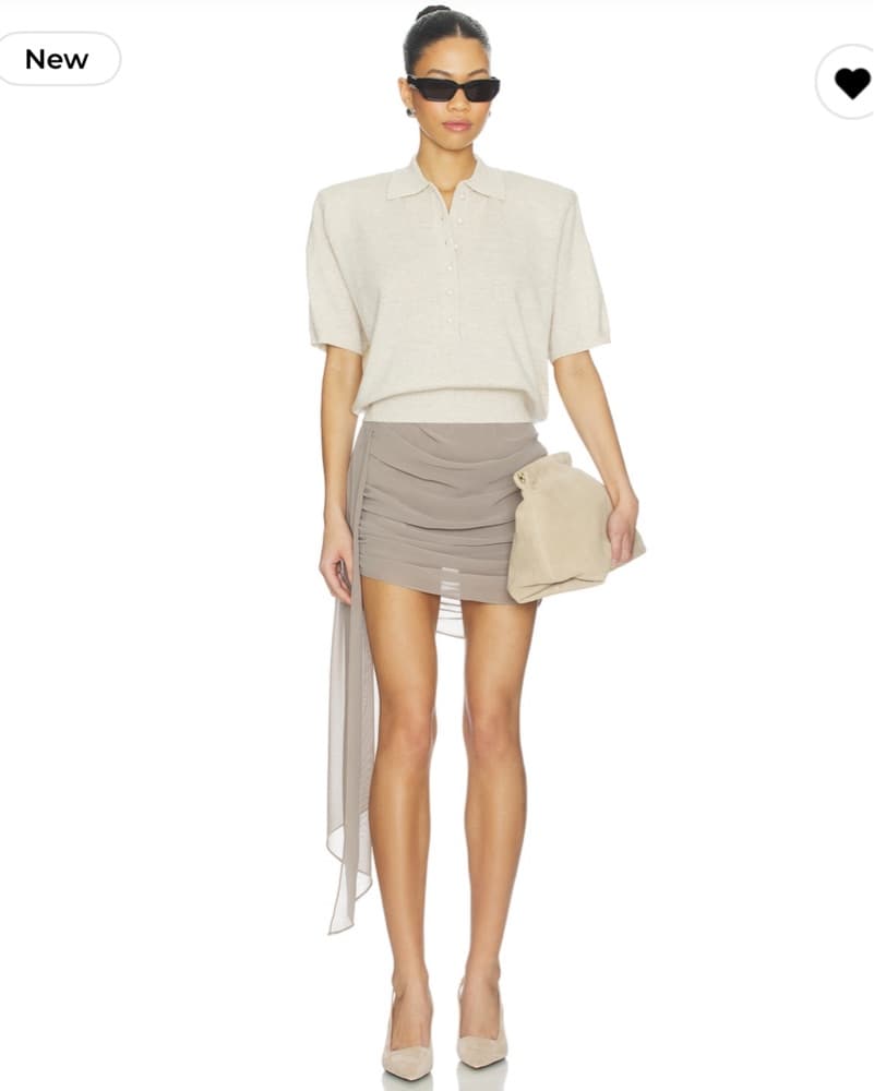 Chiffon Draped Skirt- Driftwood - Image 4