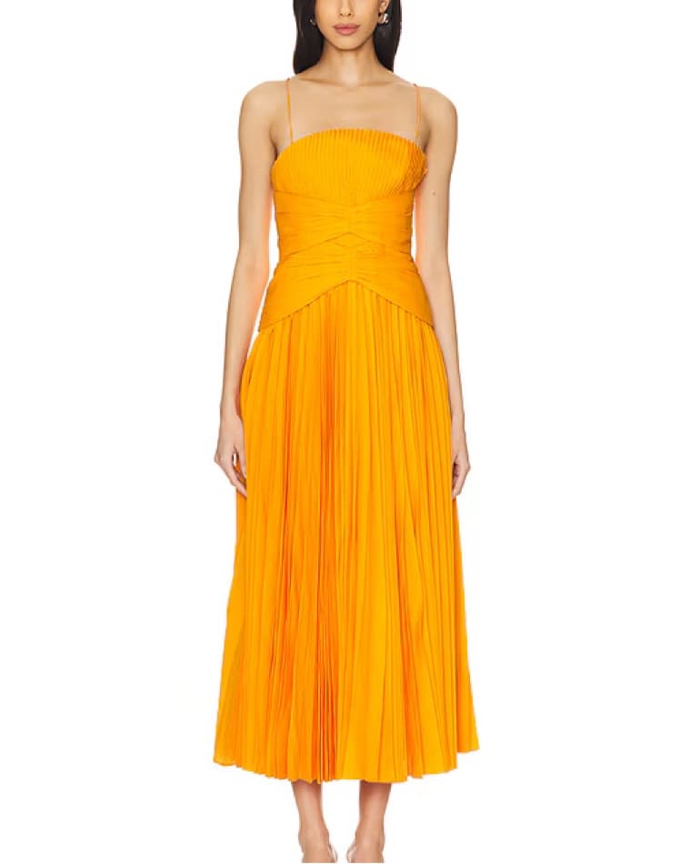 Acler Fairly Pleated Marigold Midi Dress - Image 5