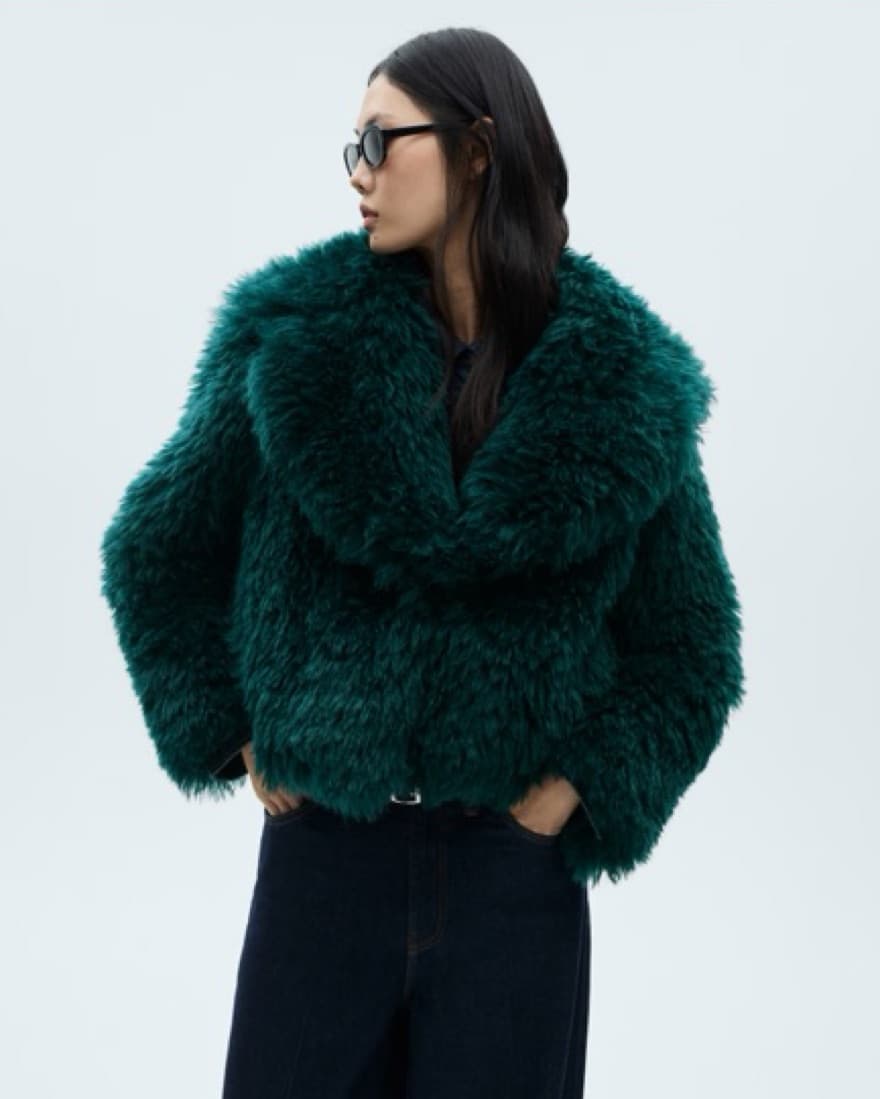 Dark Green Fur Coat - Image 3