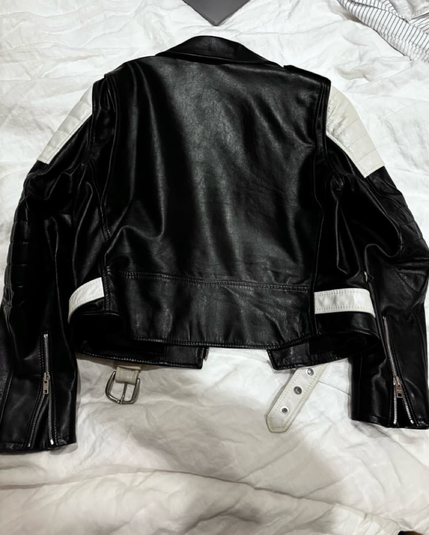 CELINE Black & White Leather Jacket - Image 5