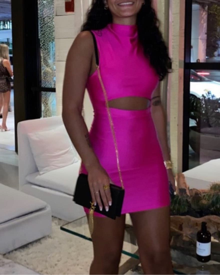 Hot Pink Bodycon Dress - Image 1