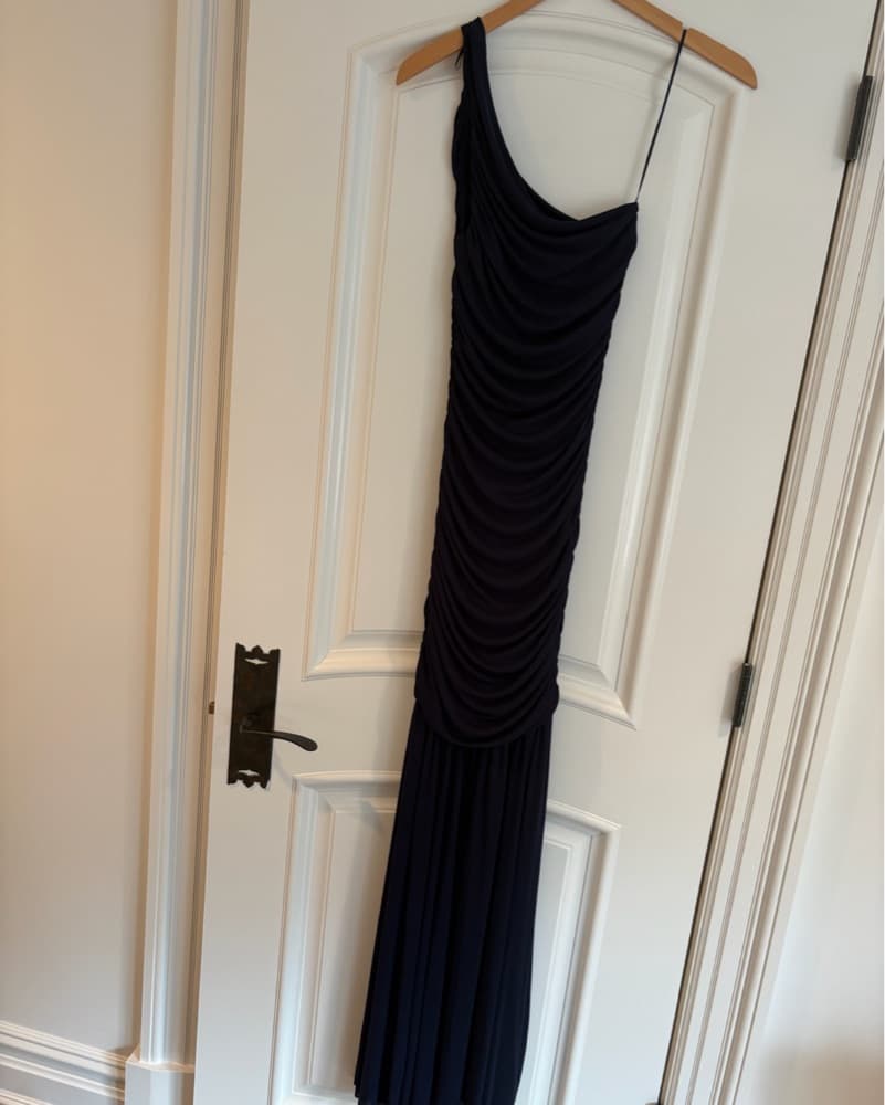 Elegant Black Ruched Gown - Image 4