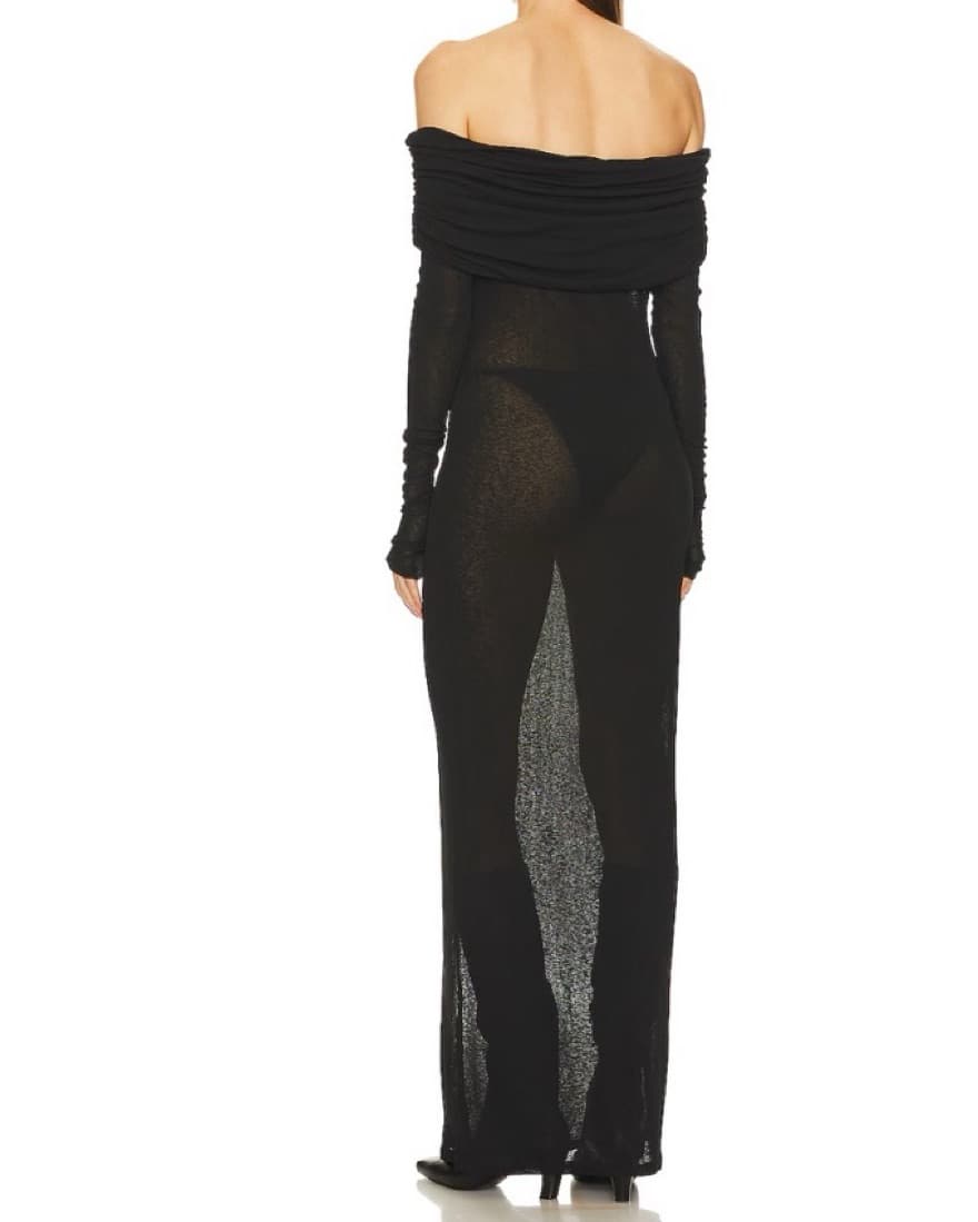Chantal Black Sheer Gown - Image 3