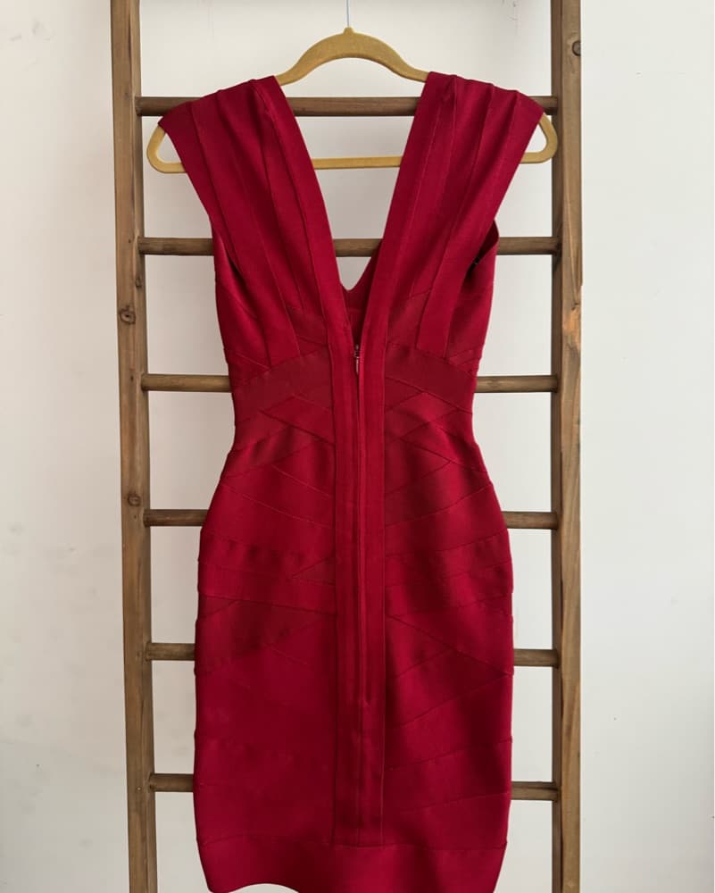 Striking Red Bandage Dress - Image 2