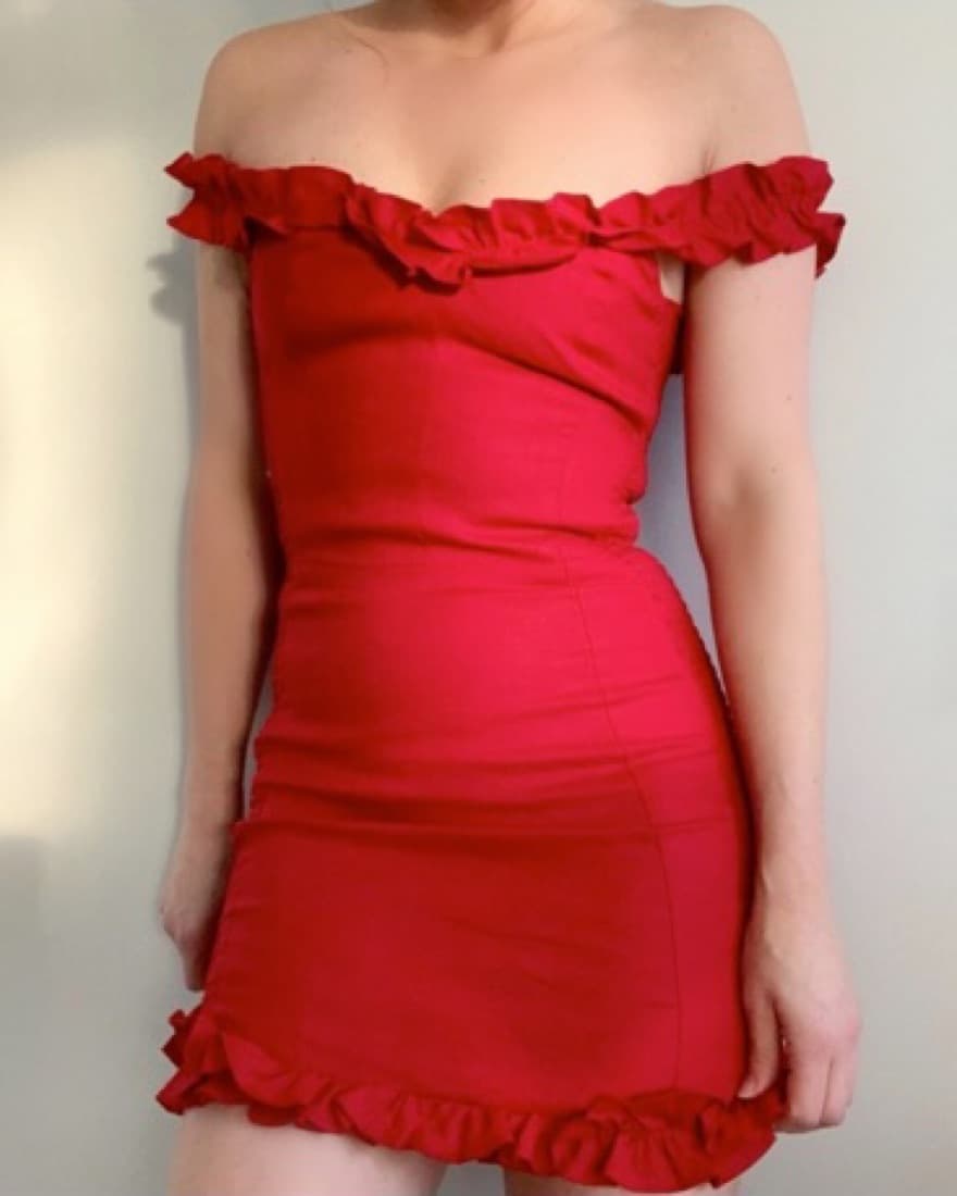 Reformation Bonita Dress In Cherry Red - Image 1
