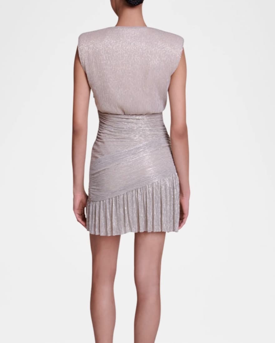 Maje Paris Short Metallic Dress - Image 3