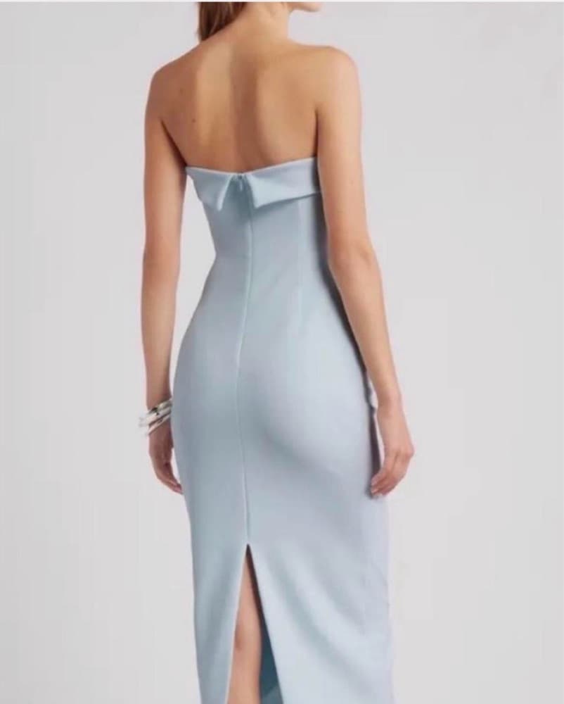 Open Edit Strapless Crepe Midi Dress - Image 2