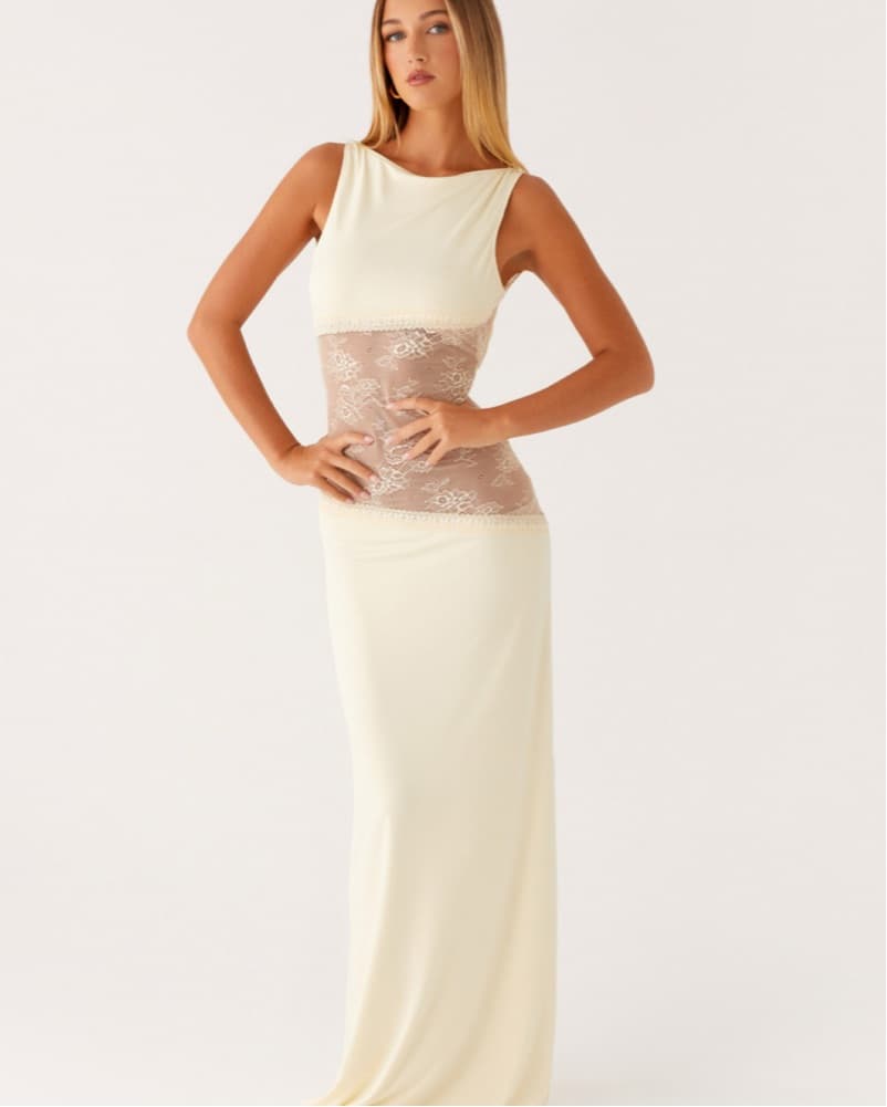 Peppermayo Yellow Lace Maxi Dress  - Image 4