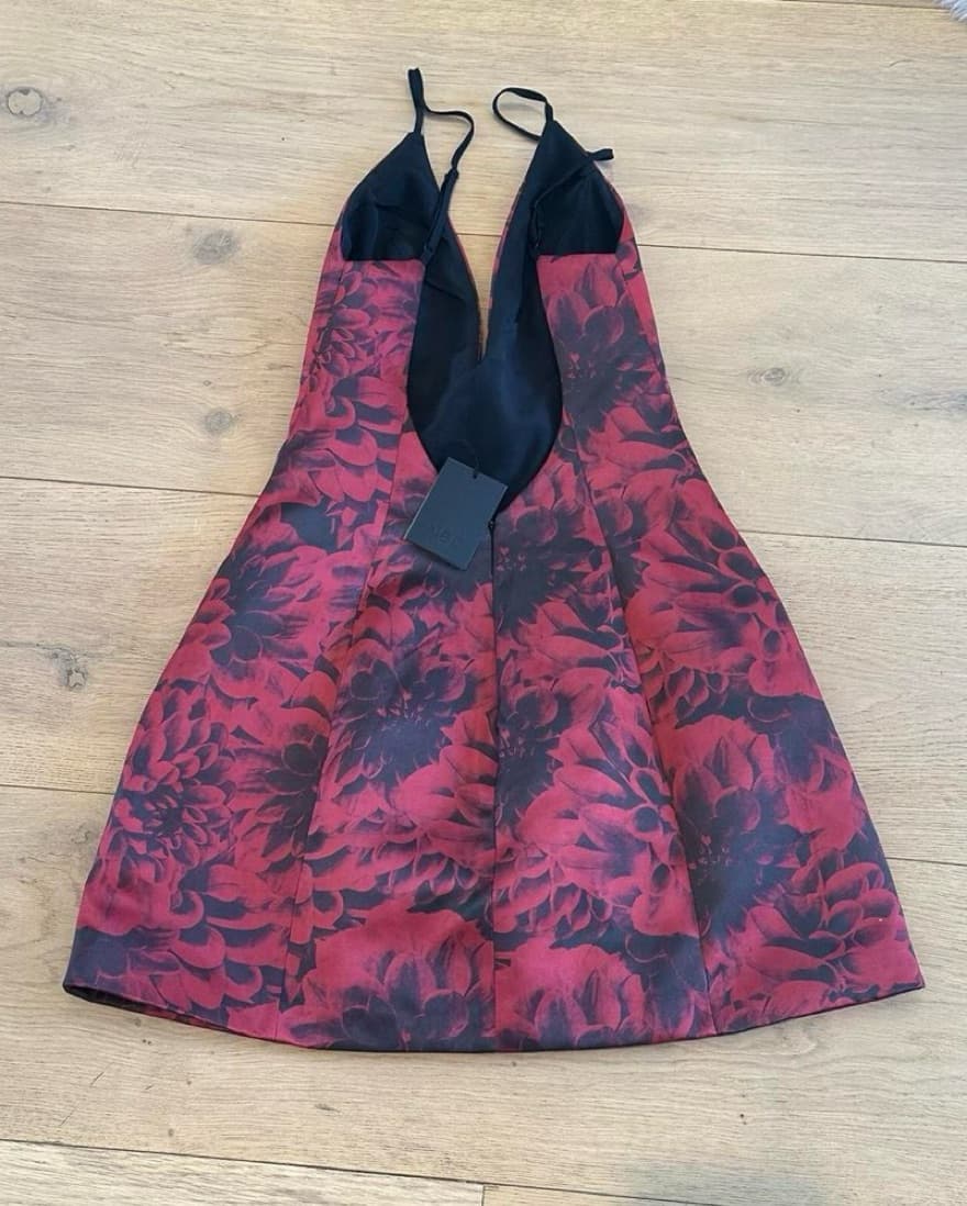 NBD Red and Black Floral Dress   - Image 3