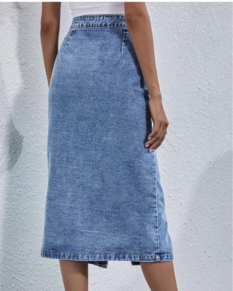 Denim Maxi Skirt - Image 3
