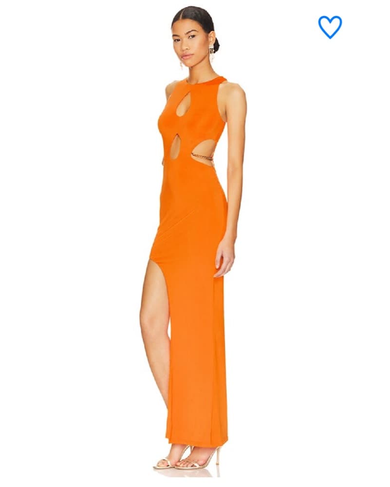 Superdown Cut Out Orange Dress - Image 2