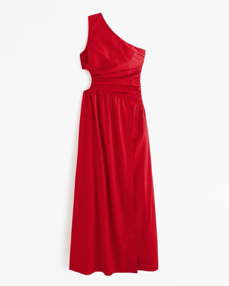 Stunning One-Shoulder Red Maxi Dress - Image 2