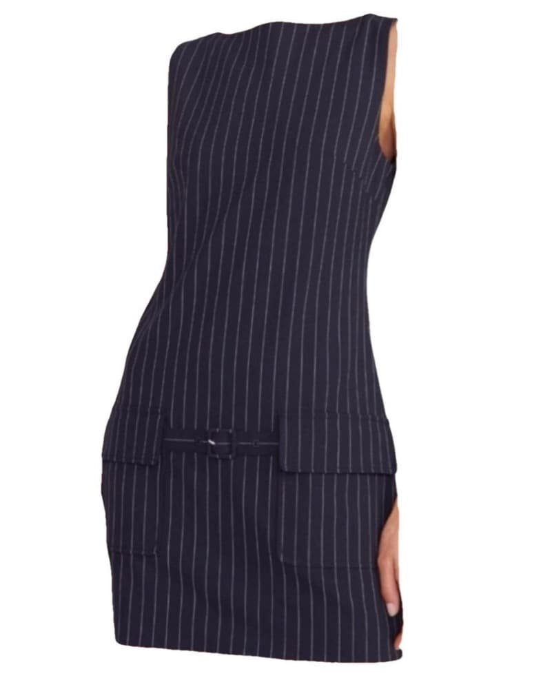 Staud Sheila Dress Pinstripe - Image 4