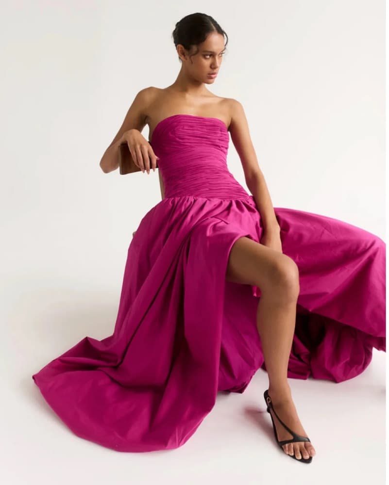 Magenta Aje Bubble Hem Maxi Dress - Image 3