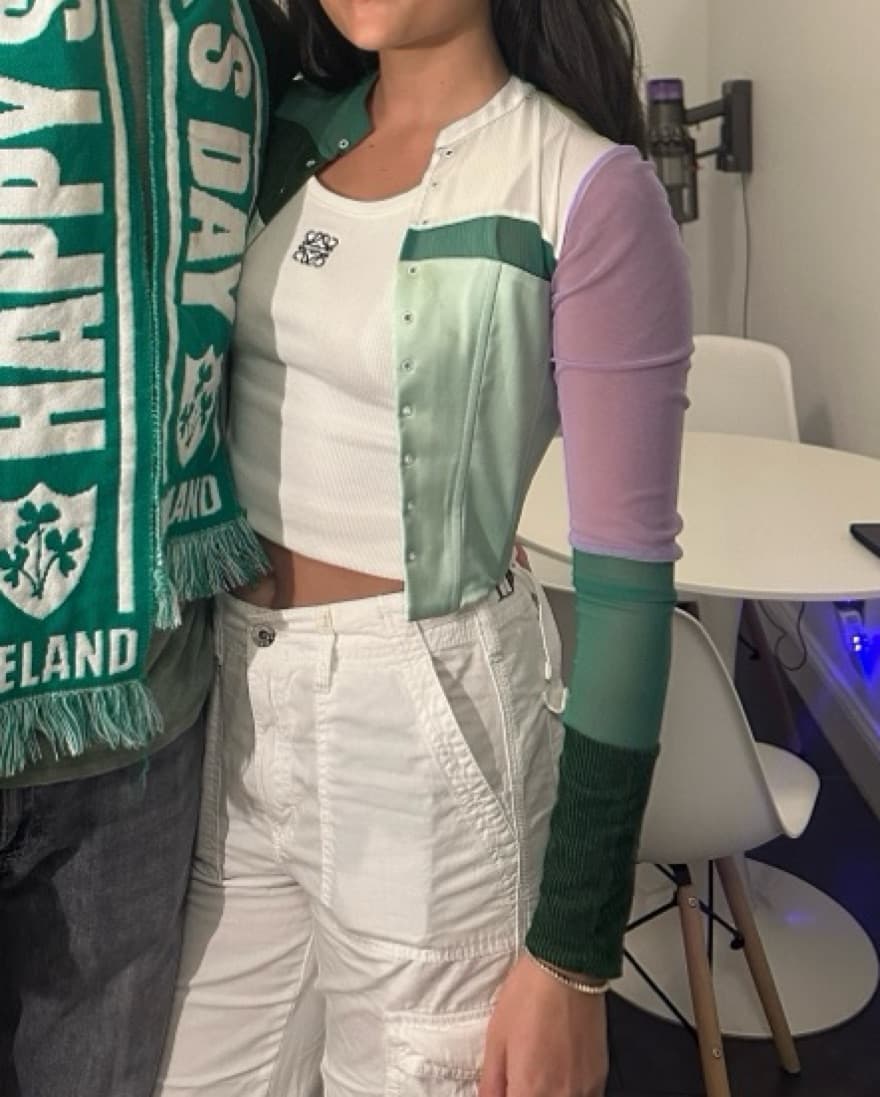 Danielle Guizio Green And Purple Top - Image 1